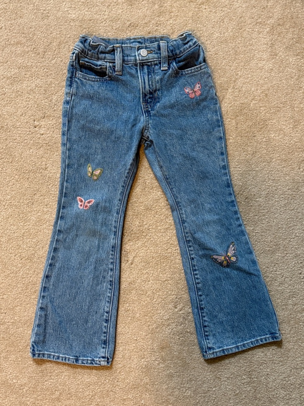 Old Navy Girls High Rise Flare Jeans w/ Butterfly details